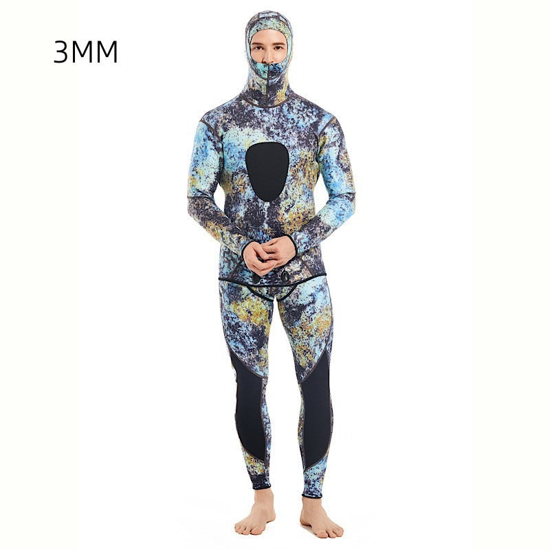 3MM fish hunting camouflage chloroprene rubber split diving suit for men's cold and warm free surfing suit