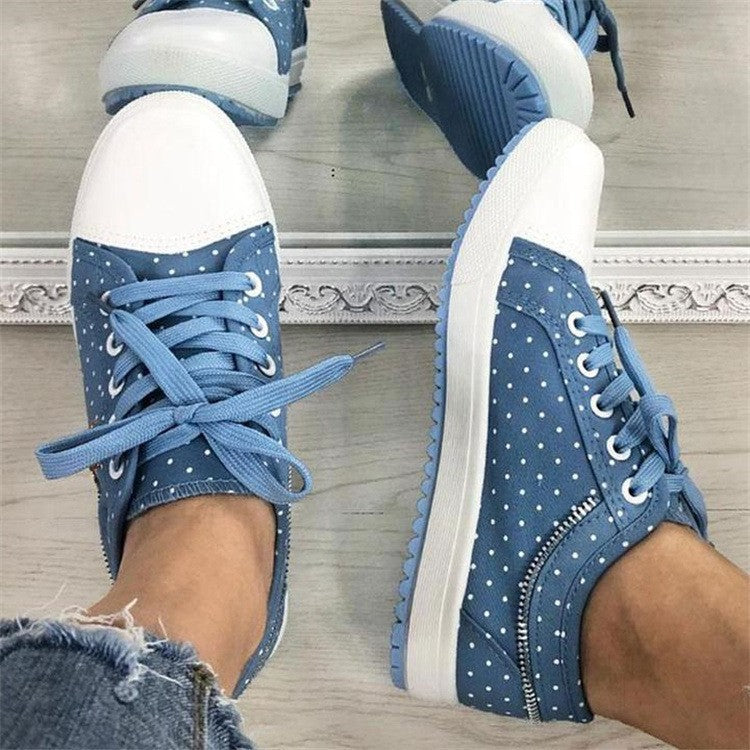 Mesh students solid color hollow casual flat canvas shoes.