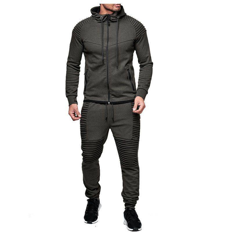 Men’s Casual Sports Tracksuit, Zip Hoodie & Jogger Set