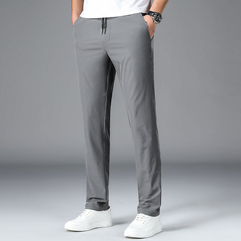 Men’s Elastic Straight-Leg Casual Pants, Lightweight & Stylish
