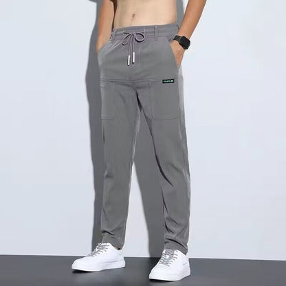Thin ice silk pants for men, business men, casual pants.