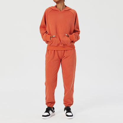 Women's Hooded Loose Sport Casual Sweater Set .