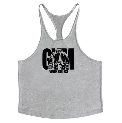 Men’s Gym Warriors Fitness Vest – Deep-Cut Cotton Tank for Workout