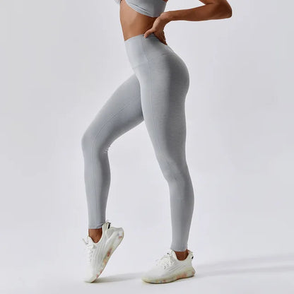 Yoga Pants Women's High Waist Tight Quick Dry Nude Feeling Fitness Pants Show Thin Buttock Lifting Running Sports Leggings