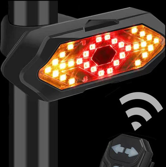 Bike Turn Signal Light Remote Control Bicycle Direction Indicator MTB LED Rear Rechargeable Steering Taillight with Horn