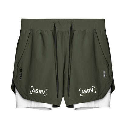 Sports Shorts, Mens Trendy Brand Anti Glare Double Layer Quick Drying Basketball Pants, Outdoor Running Fitness Capris