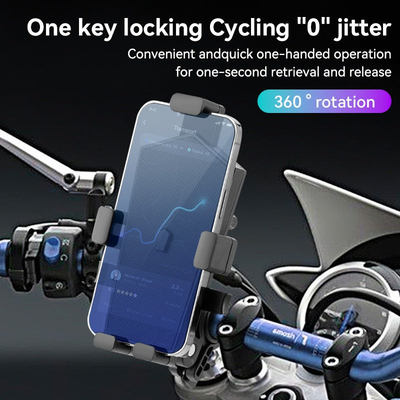 360° Shockproof Phone Holder – Scooter, E-Bike & Motorcycle Mount