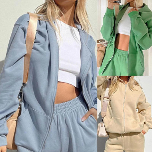 Women's Spring Hooded Sportswear Set – Loose-Fit Jogging Suit for Comfort & Style