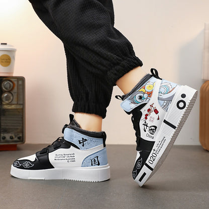 Men's shoes,high top anti slip board shoes,