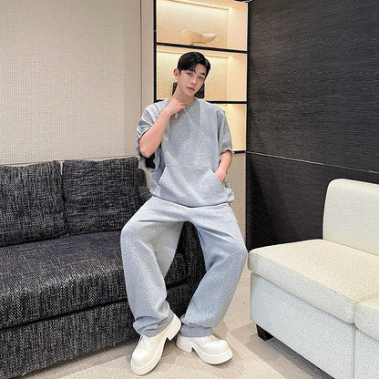 Adjustable short long sleeved sweatshirt set with fashionable design for both men and women