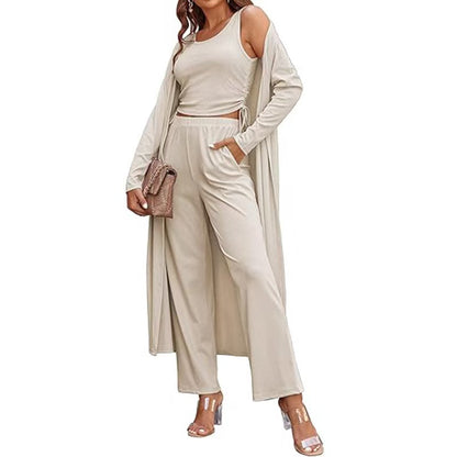 Women's 3 Piece Casual Knit Cardigan Set.