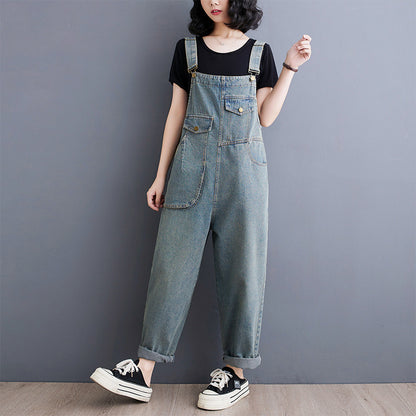 Spring Summer Vintage Jeans Jumpsuits Women