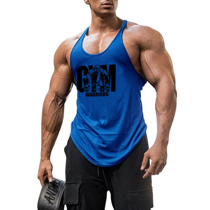 Men’s Gym Warriors Fitness Vest – Deep-Cut Cotton Tank for Workout