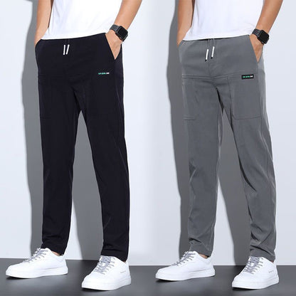 Thin ice silk pants for men, business men, casual pants.