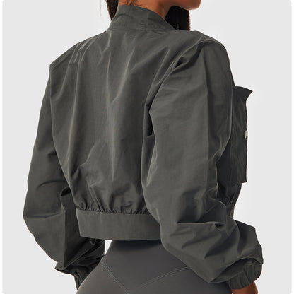 Women's Long Sleeve Quick-Dry Sports Jacket – Sun Protection & Yoga Wear