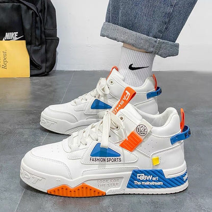 Spring men's new breathable high top shoes.