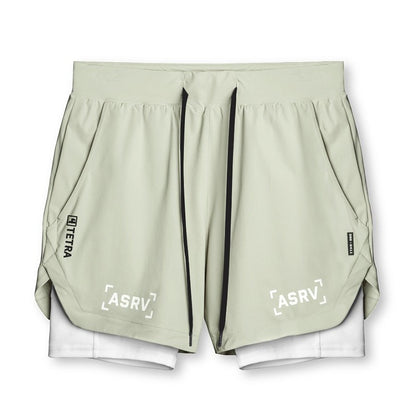 Sports Shorts, Mens Trendy Brand Anti Glare Double Layer Quick Drying Basketball Pants, Outdoor Running Fitness Capris