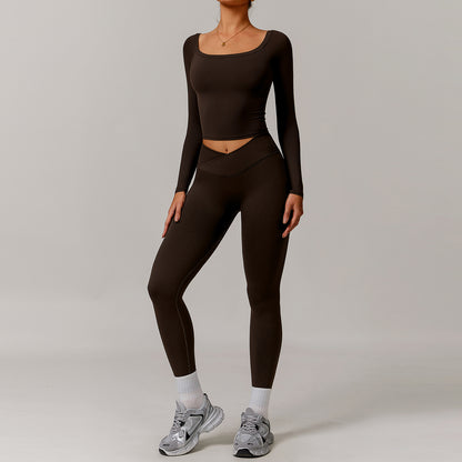 Women’s Off-Shoulder Long Sleeve Yoga Dress – Stylish & Sporty Fit