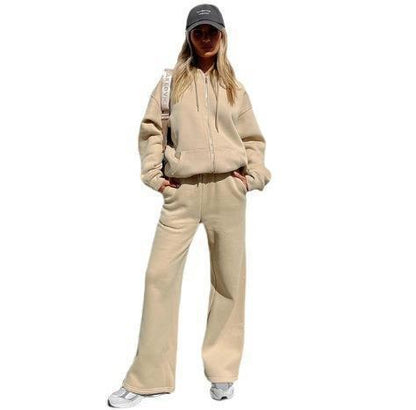 Women's Spring Hooded Sportswear Set – Loose-Fit Jogging Suit for Comfort & Style