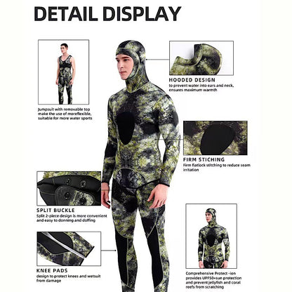 3MM fish hunting camouflage chloroprene rubber split diving suit for men's cold and warm free surfing suit