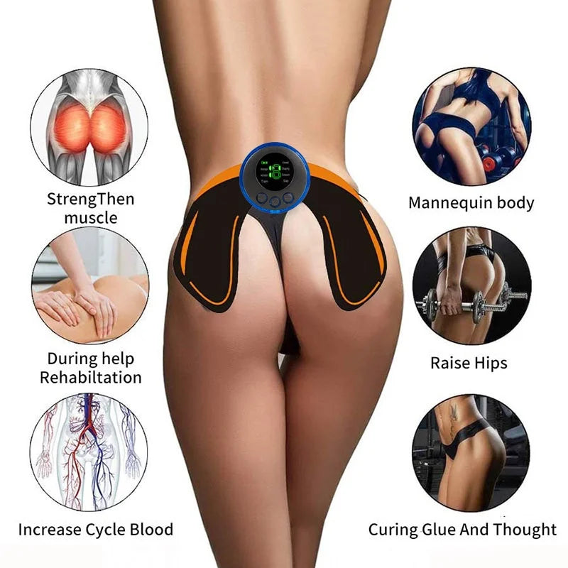 Wireless EMS Muscle Stimulator – Abs, Buttocks & Hip Trainer for Toning & Slimming