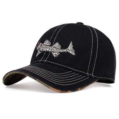 Hot selling fishbone embroidered baseball cap