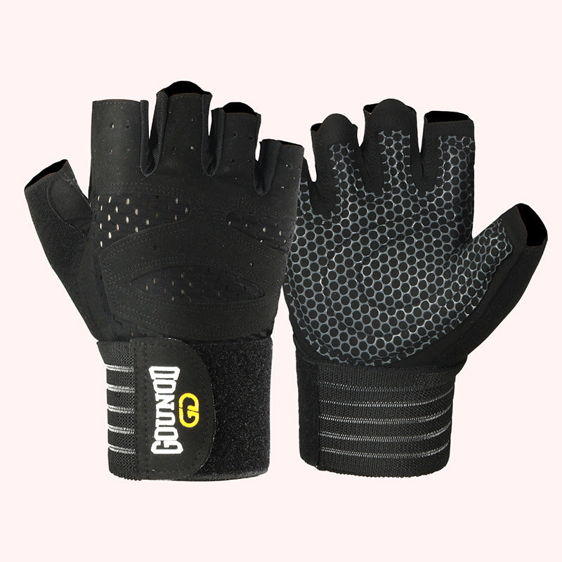 Extended Breathable Fitness Gloves – Wear-Resistant Half-Finger Exercise Gloves for Gym, Weightlifting, and Workouts