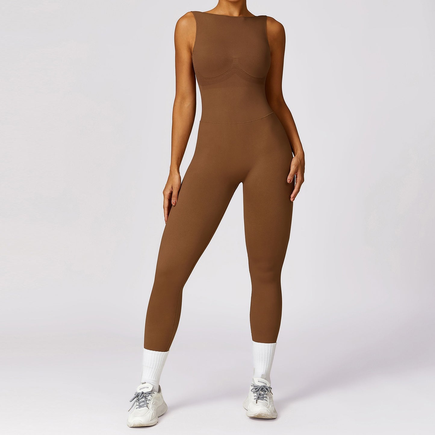 Tight-Fitting Hollow Back Yoga Jumpsuit – Hip-Lifting & Breathable Activewear