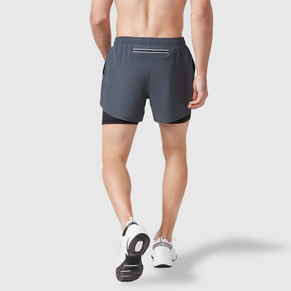 Fake Two Piece Double Layer Sports Shorts
