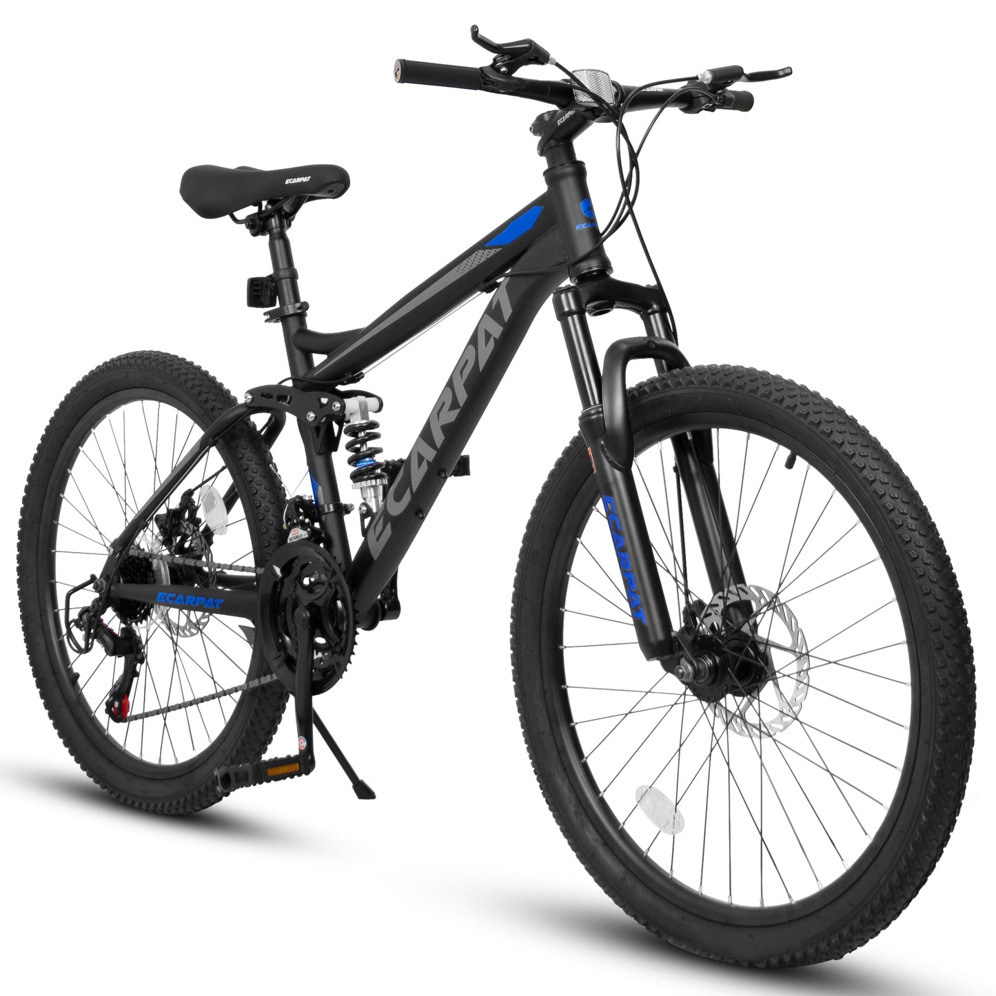 A2660 Ecarpat Mountain Bike 26 inch Wheel Carbon Steel Frame Disc Brake Thumb Shift Front Fork Rear Shock Absorber Bicycle