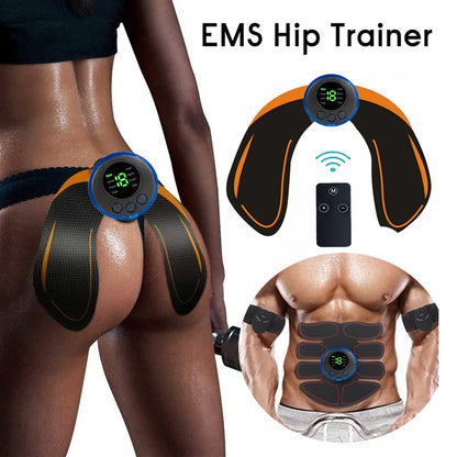 Wireless EMS Muscle Stimulator – Abs, Buttocks & Hip Trainer for Toning & Slimming