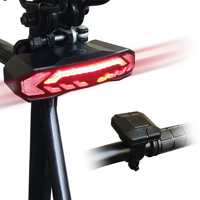 Bike Alarm Tail Light with Turn Signals Multifunctional Waterproof USB Rechargeable  Electric Bell Bicycle Lamp Bike Rear Light