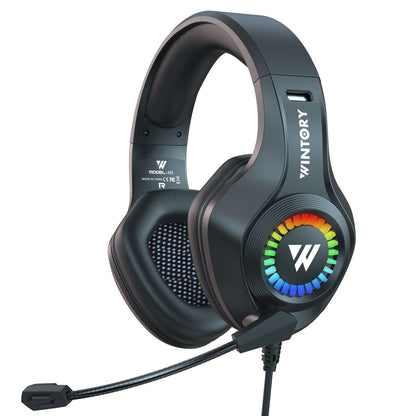 Head mounted gaming headphones wired e-sports