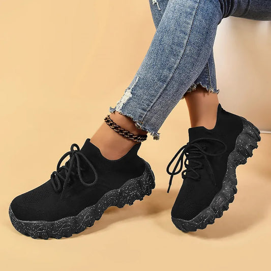 Women Lace Up Mesh Breathable Athletic