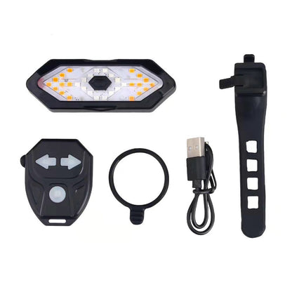 Bike Turn Signal Light Remote Control Bicycle Direction Indicator MTB LED Rear Rechargeable Steering Taillight with Horn