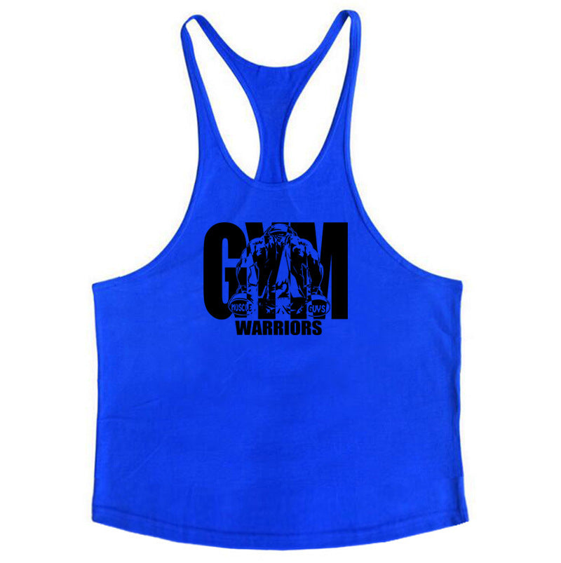 Men’s Gym Warriors Fitness Vest – Deep-Cut Cotton Tank for Workout