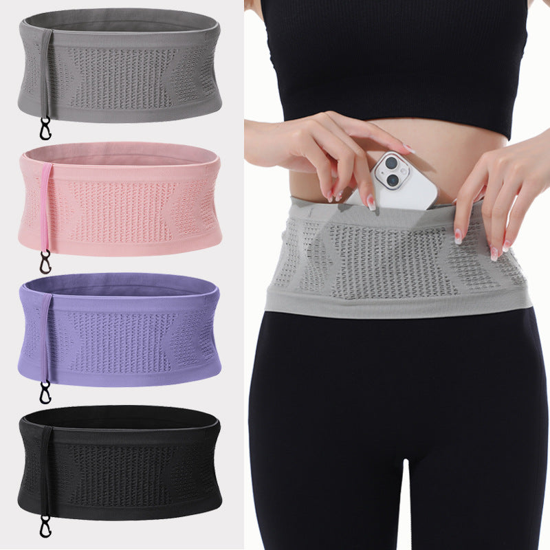 Cycling sports waist protection waist bag breathable and comfortable running fitness large capacity portable waist bag with hook and high elasticity