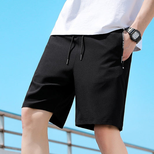 Shorts Mens New Quarter Pants Mens Solid Color Straight Tube