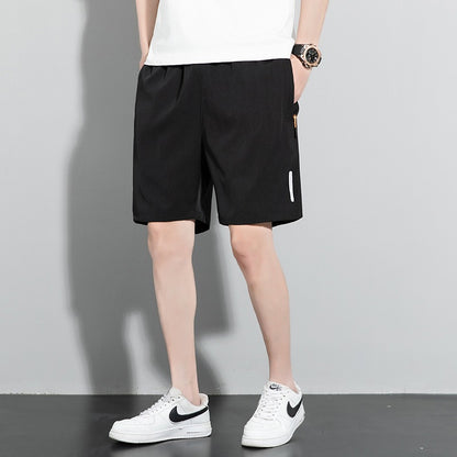 Shorts Mens New Quarter Pants Mens Solid Color Straight Tube