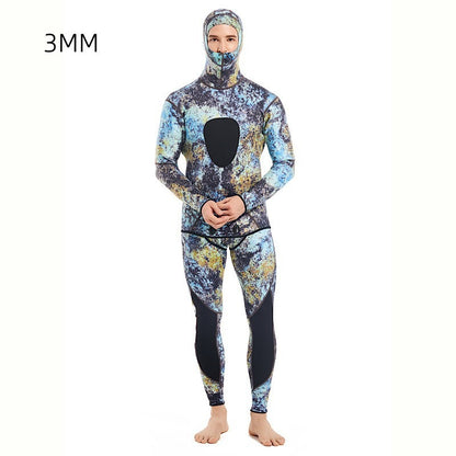 3MM fish hunting camouflage chloroprene rubber split diving suit for men's cold and warm free surfing suit