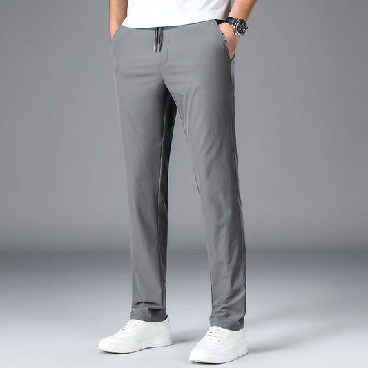 Men’s Elastic Straight-Leg Casual Pants, Lightweight & Stylish